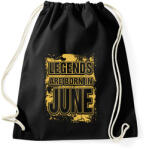 printfashion A legendák júniusban születnek - Sportzsák, Tornazsák - Fekete (246631)