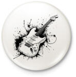 printfashion gitár - Kitűző, hűtőmágnes - Fehér (16829517)