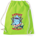 printfashion Cápatámadás - Sportzsák, Tornazsák - Limezöld (196626)