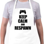 printfashion Gamer respawn - Kötény - Fehér (4905061)