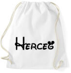 printfashion Herceg fekete felirat - Sportzsák, Tornazsák - Fehér (4306996)