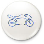printfashion motor egyvonallalkék - Kitűző, hűtőmágnes - Fehér (3090295)
