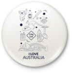 printfashion I LOVE AUSTRALIA - Kitűző, hűtőmágnes - Fehér (10540938)