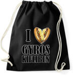 printfashion I love Gyros kifliben - Sportzsák, Tornazsák - Fekete (9458250)