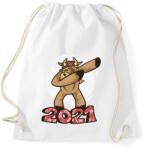 printfashion 2021 táncoló tehén - Sportzsák, Tornazsák - Fehér (4087027)