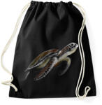 printfashion Teknős portré - Sportzsák, Tornazsák - Fekete (4879445)