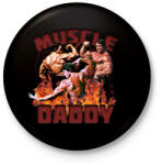 printfashion Muscle Daddy - Kitűző, hűtőmágnes - Fekete (14741629)