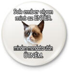 printfashion Ember - Enter - Kitűző, hűtőmágnes - Fehér (4777438)