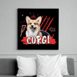 printfashion Corgi firka - Vászonkép - Fekete (11852078)