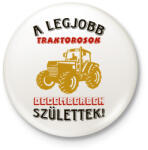 printfashion Traktoros szülinapja december - Kitűző, hűtőmágnes - Fehér (5752606)