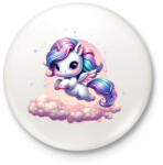 printfashion Boldog egyszarvú - Kitűző, hűtőmágnes - Fehér (14880037)