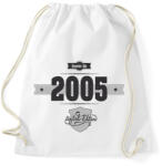 printfashion born-in-2005-(dark&lightgrey) - Sportzsák, Tornazsák - Fehér (476583)