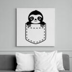 printfashion Lajhár zsebben - Vászonkép - Fehér (13516313)