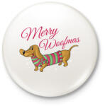 printfashion Karácsonyi tacskó - Kitűző, hűtőmágnes - Fehér (14756479)