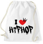 printfashion I love hiphop (black) - Sportzsák, Tornazsák - Fehér (7514245)