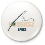 printfashion Horgász apuka - Kitűző, hűtőmágnes - Fehér (4837288)