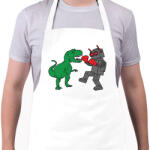 printfashion Dínó és robot - Kötény - Fehér (13583328)