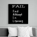 printfashion FAIL - First Attempt to Learning - Vászonkép - Fekete (6652764)