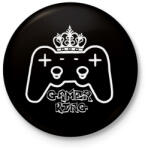 printfashion Gamer king - Kitűző, hűtőmágnes - Fekete (5325809)