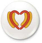 printfashion Hotdog szív - Kitűző, hűtőmágnes - Fehér (6106018)