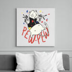 printfashion Pew pew madafakas hörcsög - Vászonkép - Fehér (11120328)