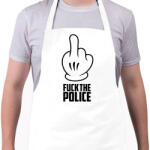 printfashion Fuck the police - Kötény - Fehér (4904414)