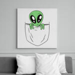 printfashion Űrlény zsebminta - Vászonkép - Fehér (12656911)