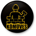 printfashion kőműves - Kitűző, hűtőmágnes - Fekete (7559826)