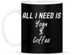 printfashion All you need is Yoga & Coffee - Bögre - Fekete (2466039)