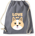 printfashion Szeretem a kutyám - Sportzsák, Tornazsák - Grafitszürke (14504018)