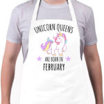 printfashion Unikornis királylányok születésnapja februárban - Kötény - Fehér (4904641)
