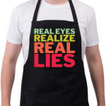 printfashion Real Eyes Realize Real Lies - Kötény - Fekete (4929271)