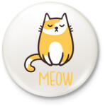 printfashion Cica - meow - Kitűző, hűtőmágnes - Fehér (4241855)