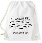 printfashion Ki korán kel horgászt lel - Sportzsák, Tornazsák - Fehér (6283797)