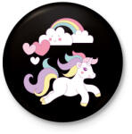 printfashion Unikornis imádat - Kitűző, hűtőmágnes - Fekete (3092463)