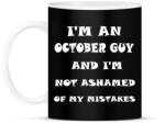 printfashion Októberi vagyok és nem szégyellem a hibáimat - Bögre - Fekete (1418239)