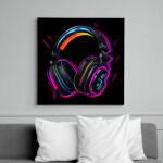 printfashion Fejhallgató - Vászonkép - Fekete (16130929)