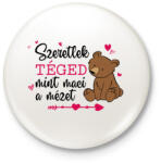 printfashion Maci a mézet - Kitűző, hűtőmágnes - Fehér (11648067)