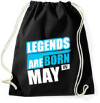 printfashion A legendák májusban születnek - Sportzsák, Tornazsák - Fekete (2531862)