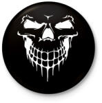 printfashion Skullface - Kitűző, hűtőmágnes - Fekete (3104346)