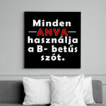 printfashion Anyák és a B betűs szó - Vászonkép - Fekete (6653004)