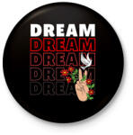 printfashion Dream felirat - Kitűző, hűtőmágnes - Fekete (13963981)