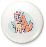 printfashion Kutya szerelem - Kitűző, hűtőmágnes - Fehér (3083642)