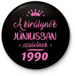 printfashion A királynők júniusban születnek - Kitűző, hűtőmágnes - Fekete (3102634)