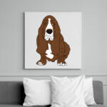 printfashion Basset hound - Vászonkép - Fehér (6633411)