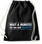 printfashion Wait a minute - Sportzsák, Tornazsák - Fekete (14582346)