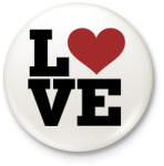 printfashion LOVE - Kitűző, hűtőmágnes - Fehér (3079190)