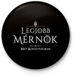 printfashion got-legjobb-mernok-white - Kitűző, hűtőmágnes - Fekete (3095199)