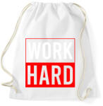 printfashion Work hard - Sportzsák, Tornazsák - Fehér (2027020)