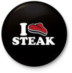 printfashion I love steak - Kitűző, hűtőmágnes - Fekete (3100540)